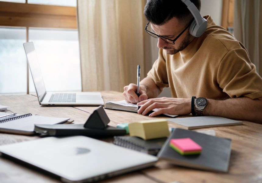 Estudiante trabajando en el TFM